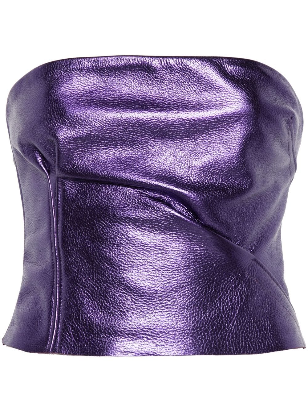 bustier-style leather top