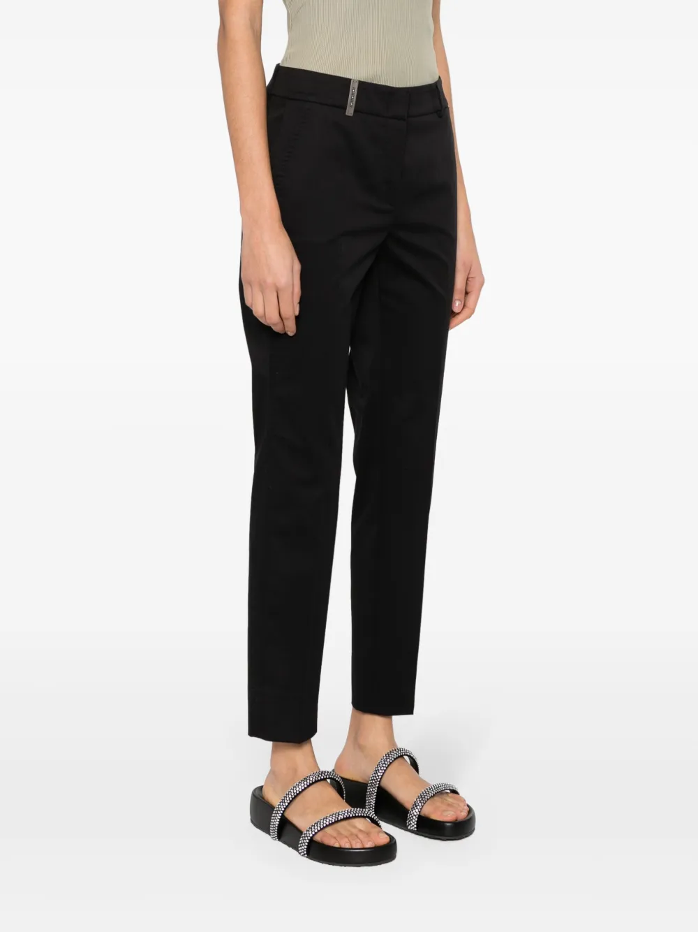 Shop Peserico 4718 Tailored Trousers In Black