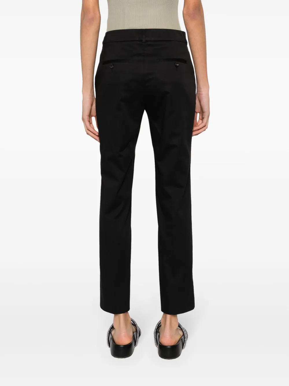 Shop Peserico 4718 Tailored Trousers In Black