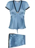 Rixo Maddy satin pyjama set - Blue