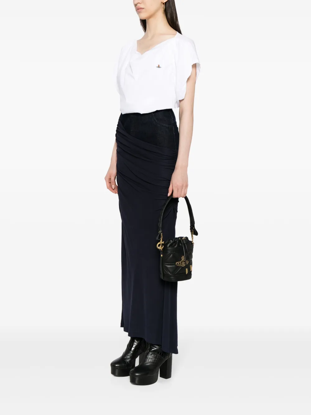 Vivienne Westwood Kitty kleine bucket-tas - Zwart