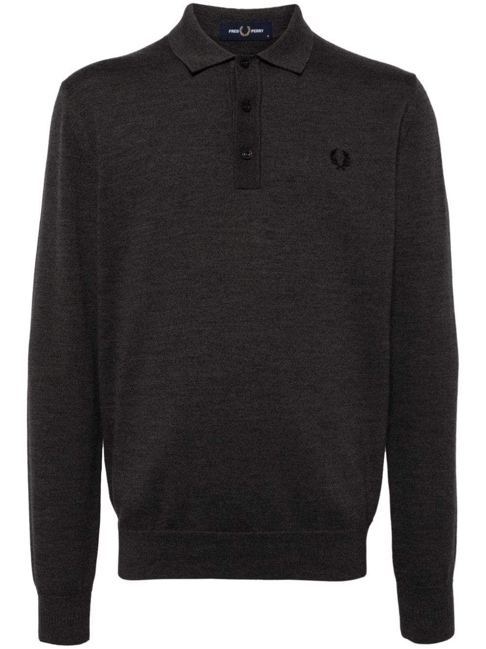Fred Perry Logo-embrioidered Polo Shirt In Grey