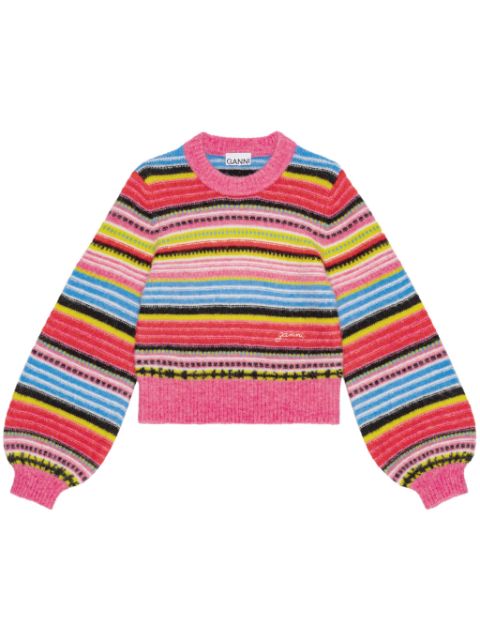 GANNI striped wool jumper Women