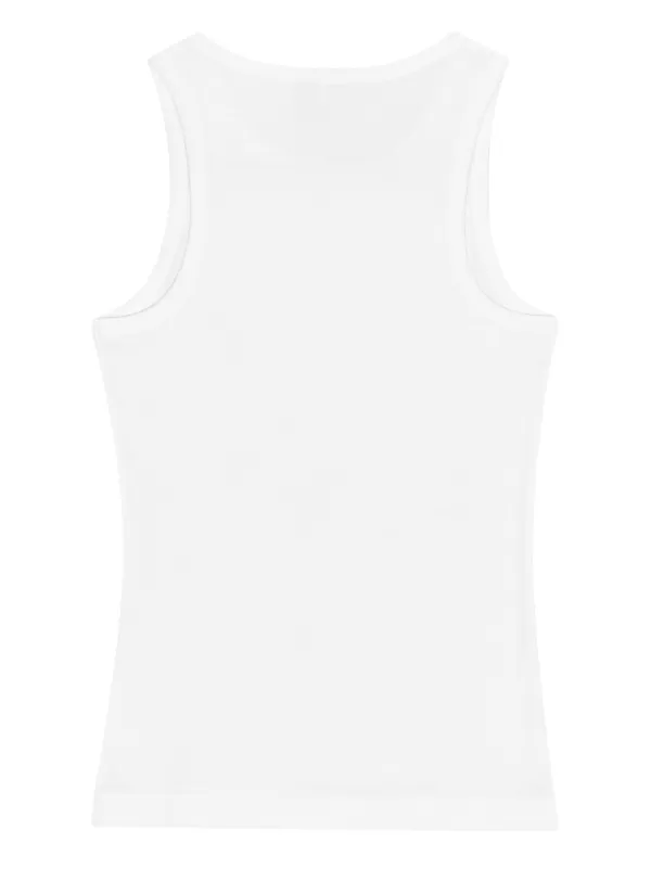 GANNI White Soft Cotton Rib Tank Top | White | FARFETCH