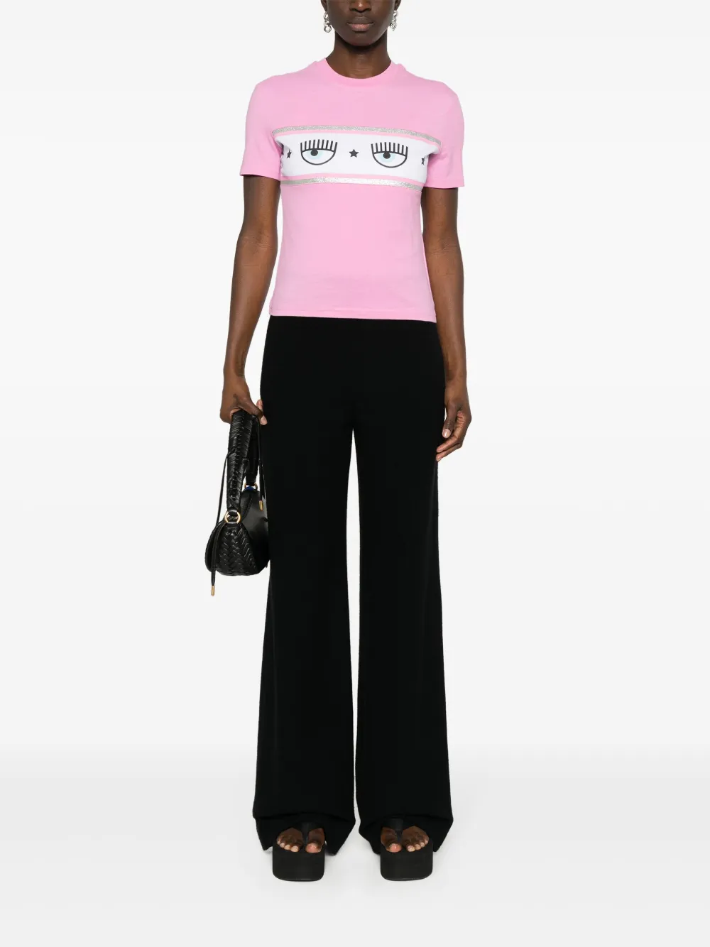 Shop Chiara Ferragni Maxi Logomania-print T-shirt In Pink