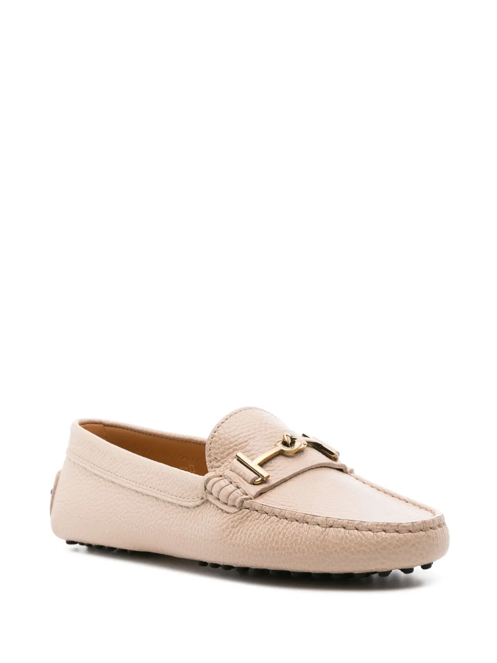 Shop Tod's Gommini T-ring Loafers In Nude