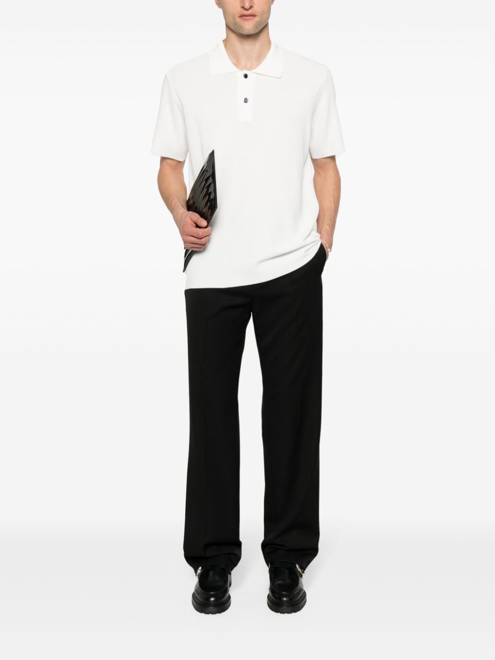 Shop Jacquemus Le Polo Maille Polo Top In 白色