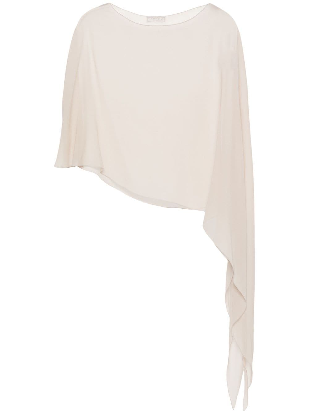 asymmetric silk blouse