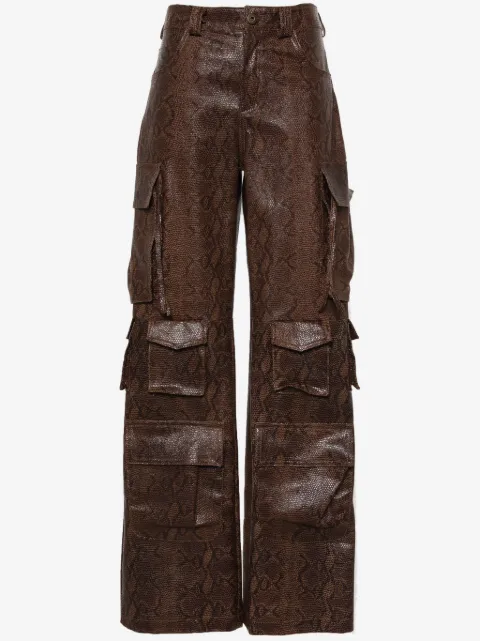 Salvatore Santoro snakeskin-effect straight-leg cargo pants
