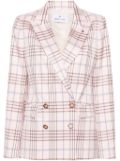 Manuel Ritz plaid-check double-breasted blazer - Pink