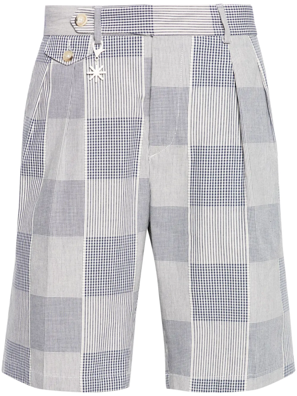 Manuel Ritz Geruite bermuda shorts Blauw