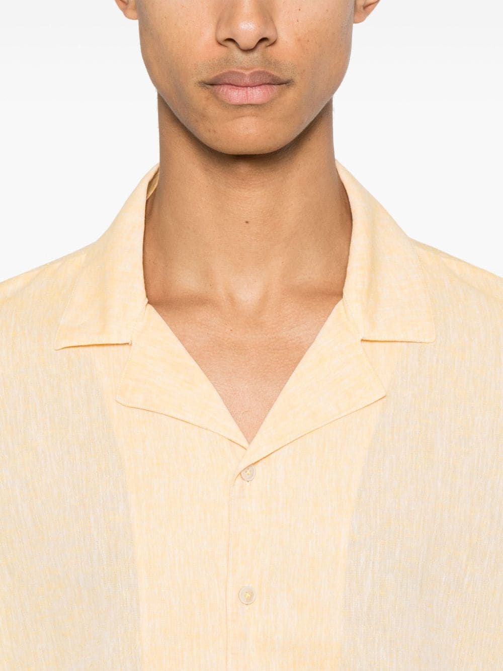 Shop Manuel Ritz Slub-texture Shirt In Yellow