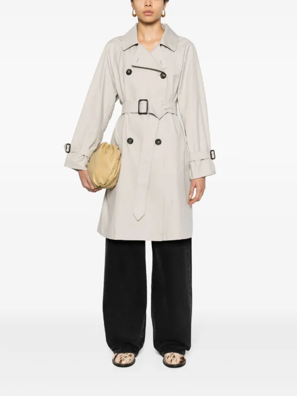 人気【MaxMara】Trench svasato in lana e seta トレンチ 白 Max Mara Ti Trench Coat | Neutrals | FARFETCH