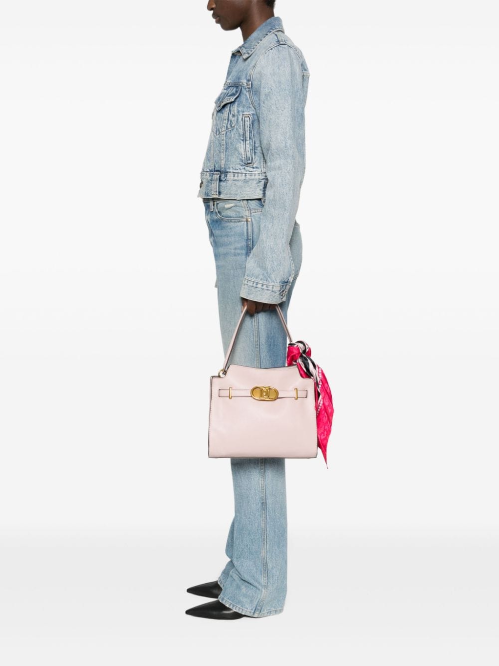 Shop Liu •jo Logo-buckle Tote Bag In Pink