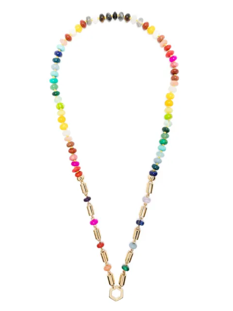 Harwell Godfrey 18kt Baht and Bead Foundation Gelbgoldhalskette mit Schmucksteinen