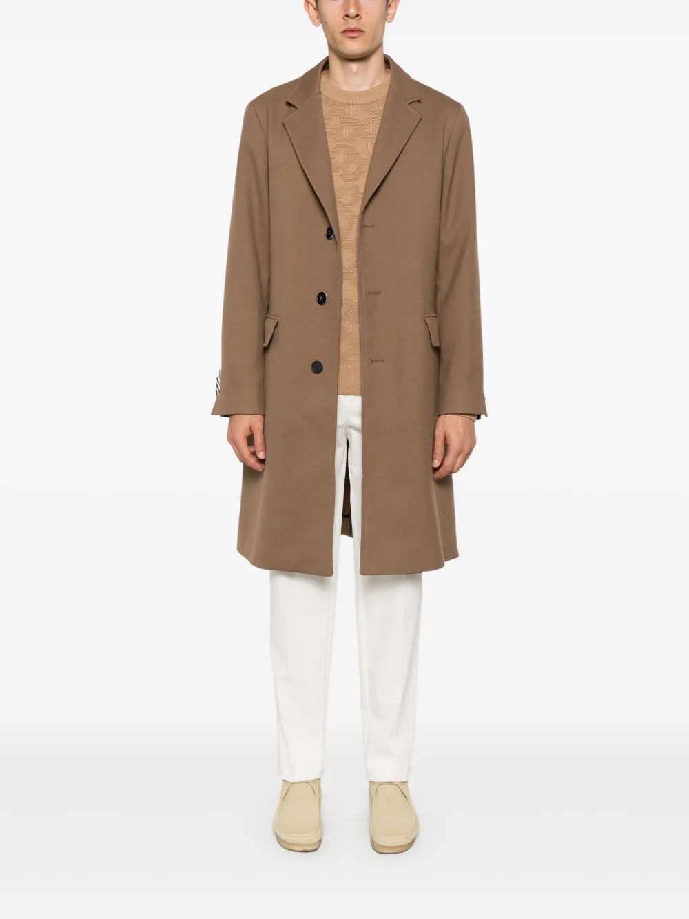 HUGO Palao trui met jacquard - Bruin