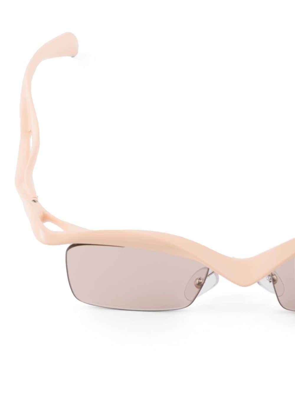 Shop Prada Runway Geometric-frame Sunglasses In Nude