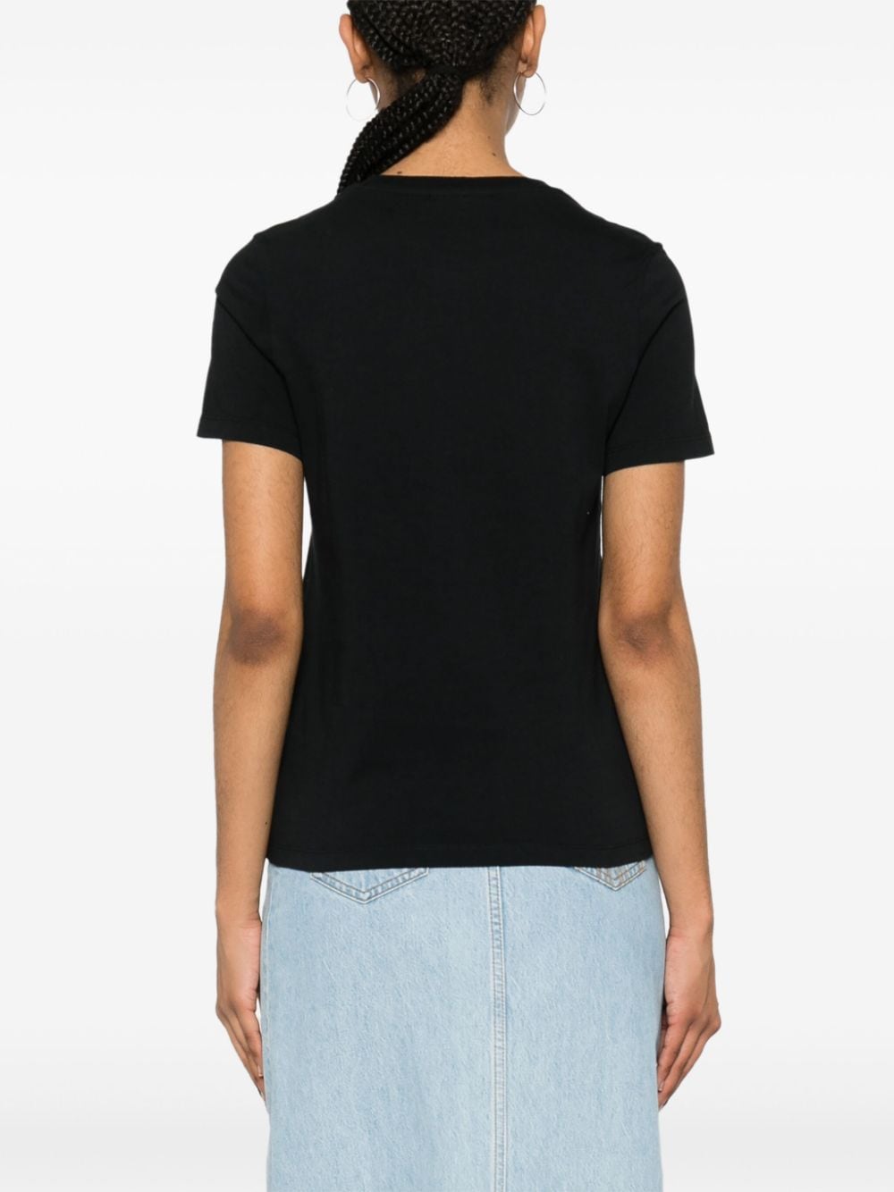 Shop Maison Kitsuné Fox-motif Cotton T-shirt In Black