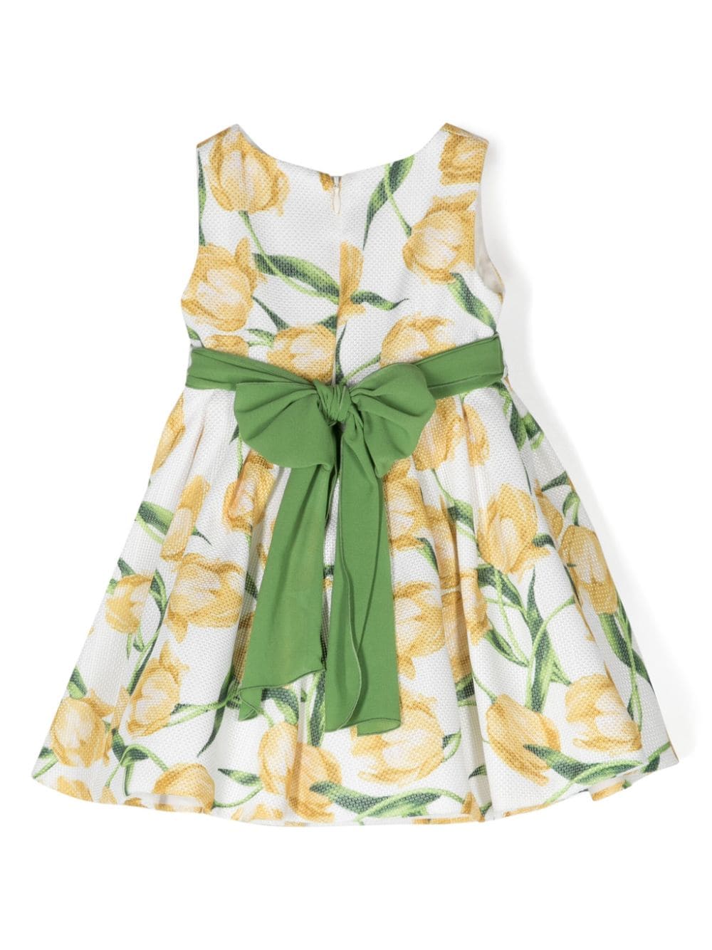 Shop Colorichiari Floral-print Belted Dress In Yellow