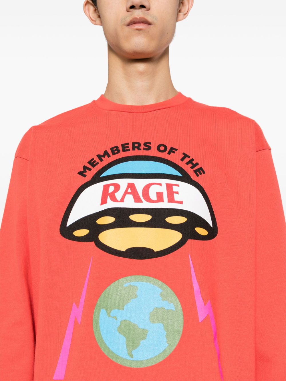 Shop Members Of The Rage Illustration-print Cotton Sweatshirt In Red