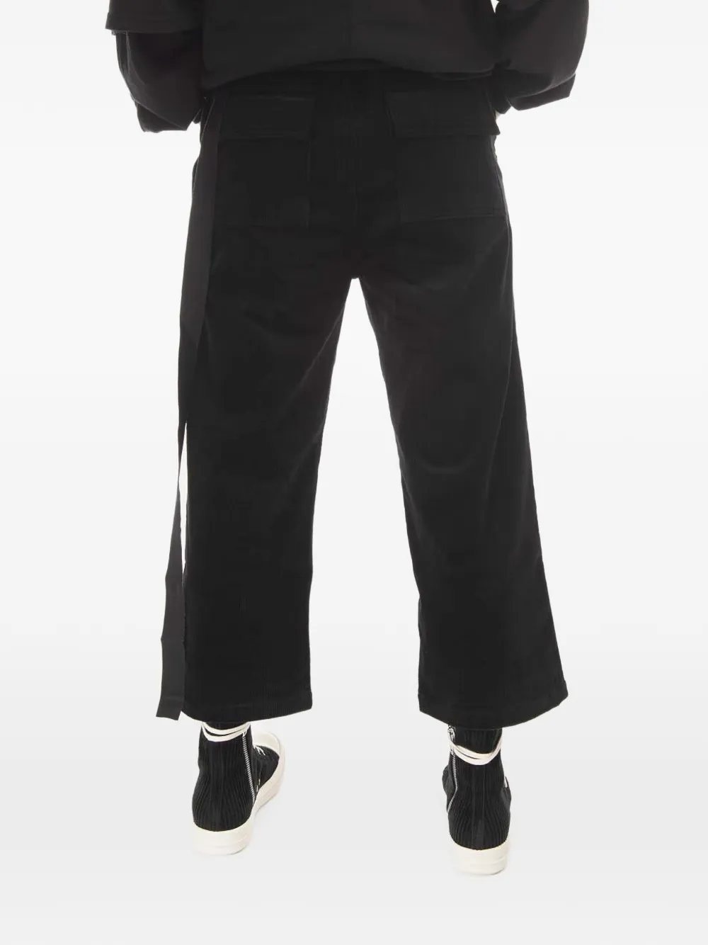 Rick Owens DRKSHDW corduroy drawstring track pants Zwart