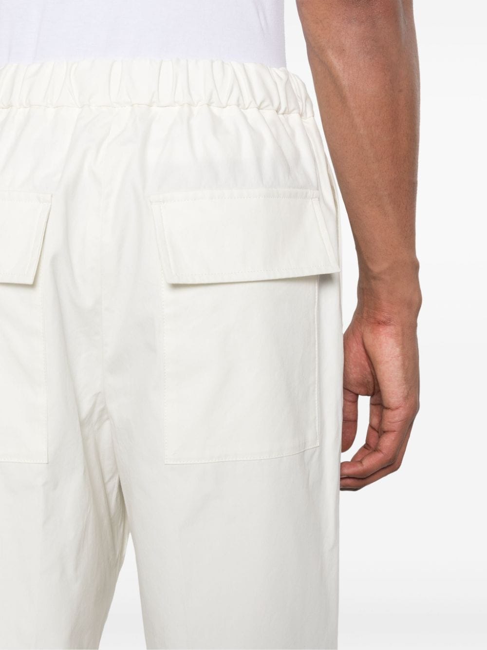 Shop Jil Sander Cotton Tapered Trousers In 白色