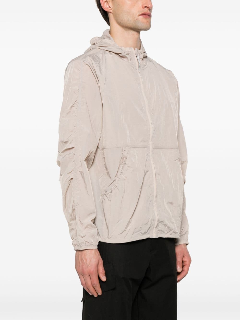 Shop Calvin Klein Hooded Windbreaker Jacket In Grey