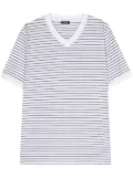 Peserico V-neck striped T-shirt - White