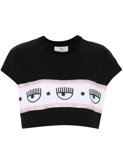 Chiara Ferragni Maxi Logomania-print cropped T-shirt