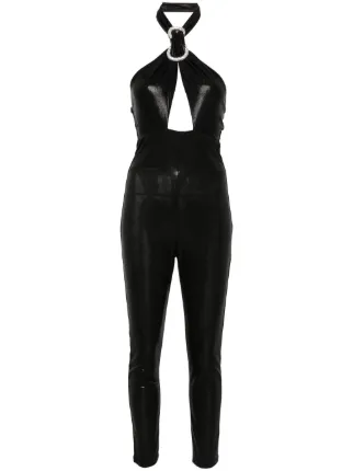 Chiara Ferragni CFloop laminated finish Jumpsuit Black FARFETCH IE