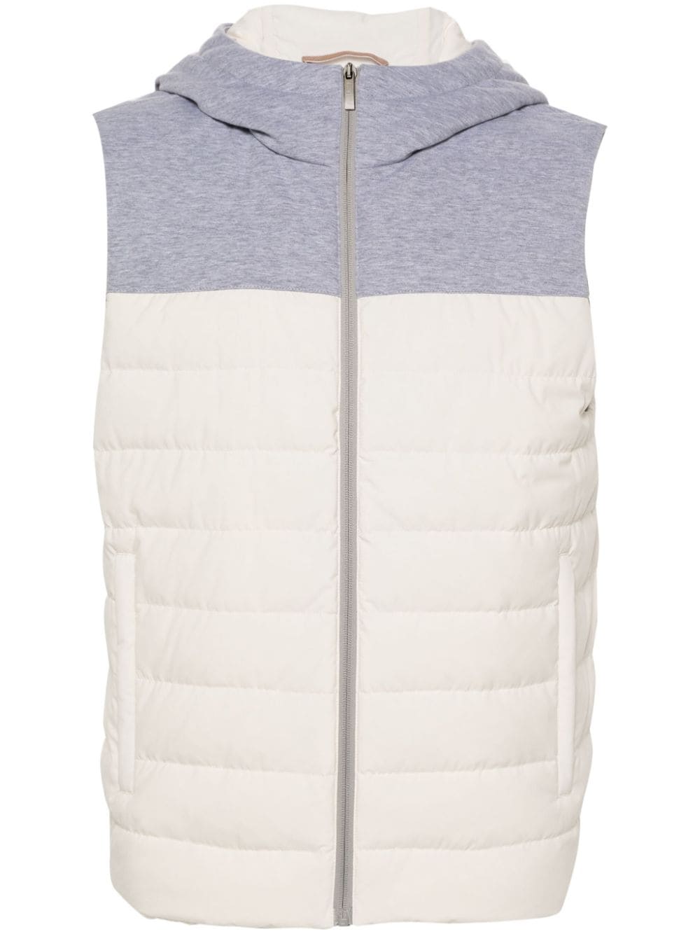Peserico hooded quilted gilet - White