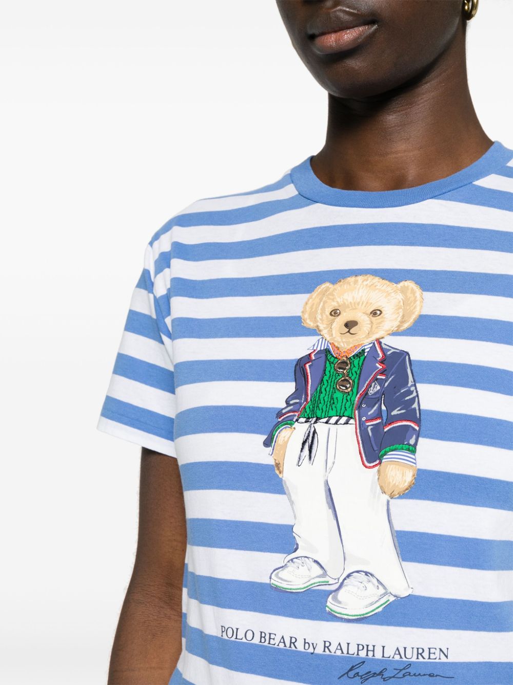 Shop Polo Ralph Lauren Polo Bear-print T-shirt In 蓝色