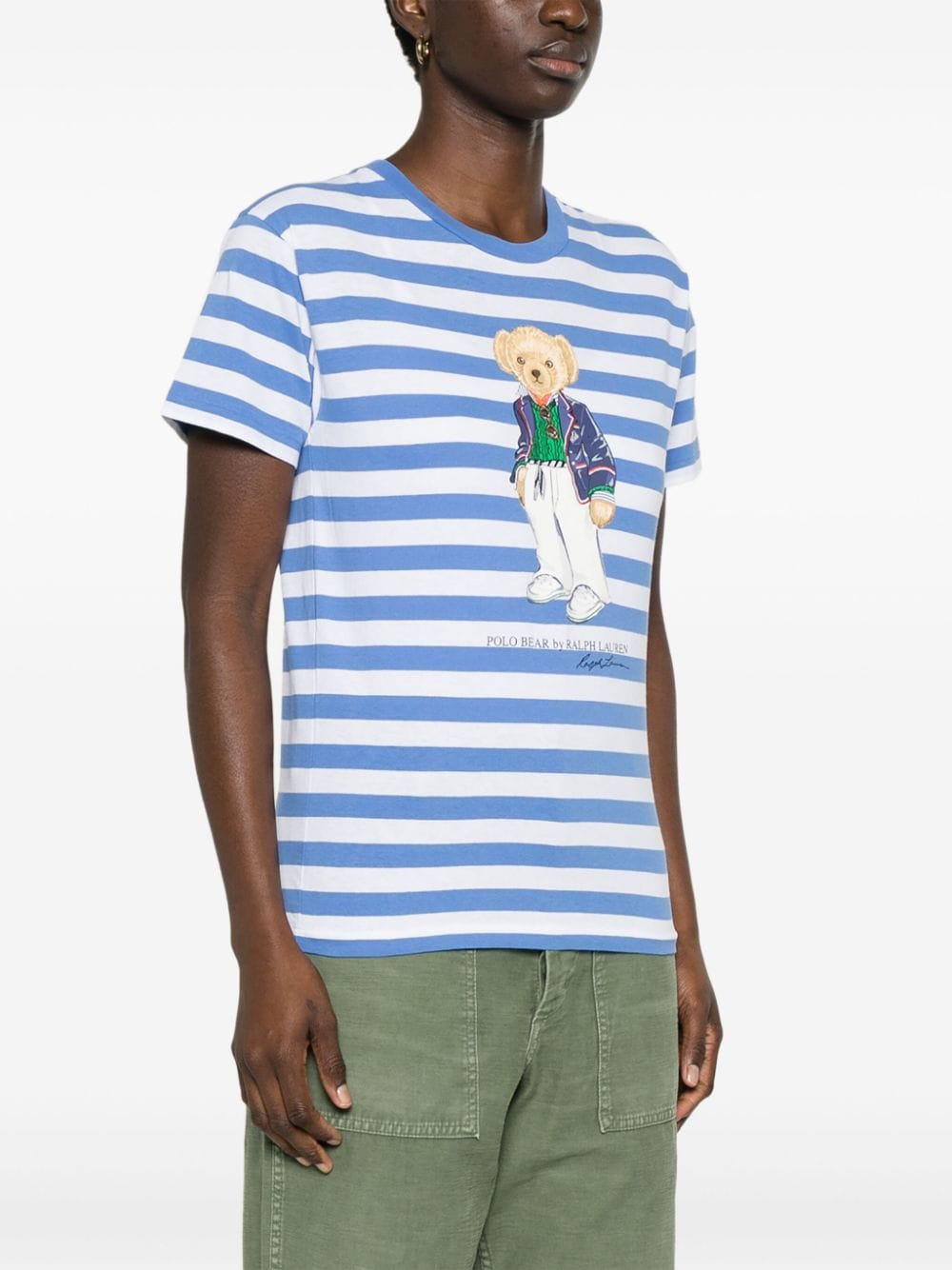 Shop Polo Ralph Lauren Polo Bear-print T-shirt In 蓝色