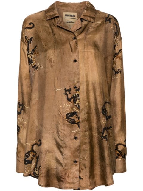 Uma Wang Tyesha dragon-print shirt