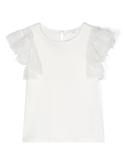 ruffle-detail T-shirt