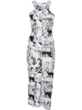 Coperni cartoon-print maxi dress - Black