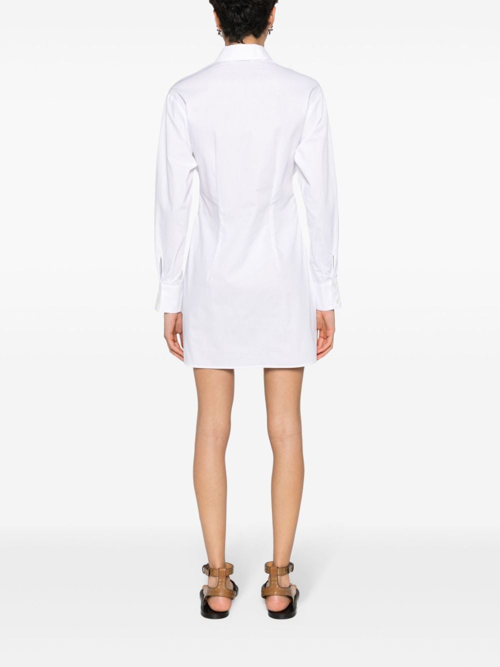 Shop Manuel Ritz Classic-collar Cotton Shirt Minidress In White