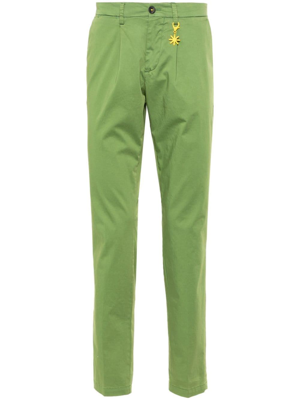 Manuel Ritz Garment-dyed Straight Trousers In Green