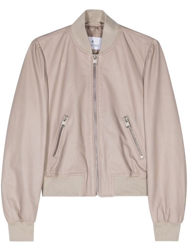 Manuel Ritz Leather Cropped Bomber Jacket - Farfetch