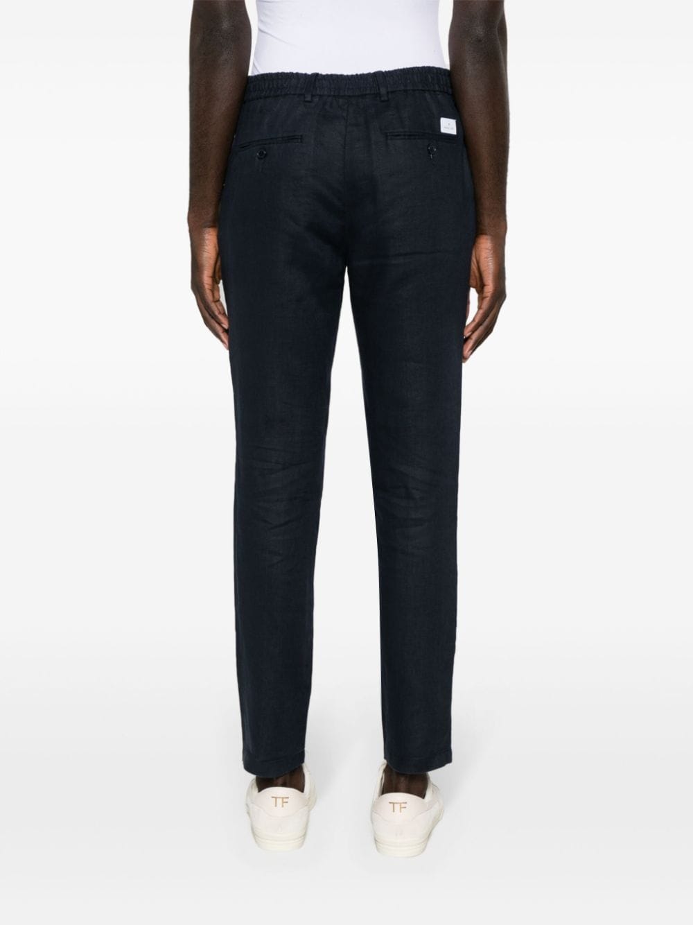 Shop Manuel Ritz Pleat-detail Tapered Trousers In Blue