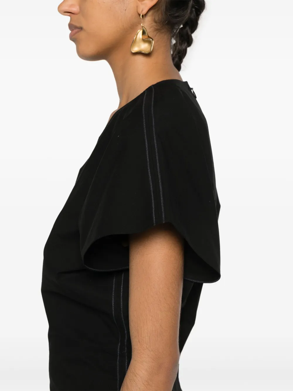 Shop Victoria Beckham Flared Poplin Dress In Black