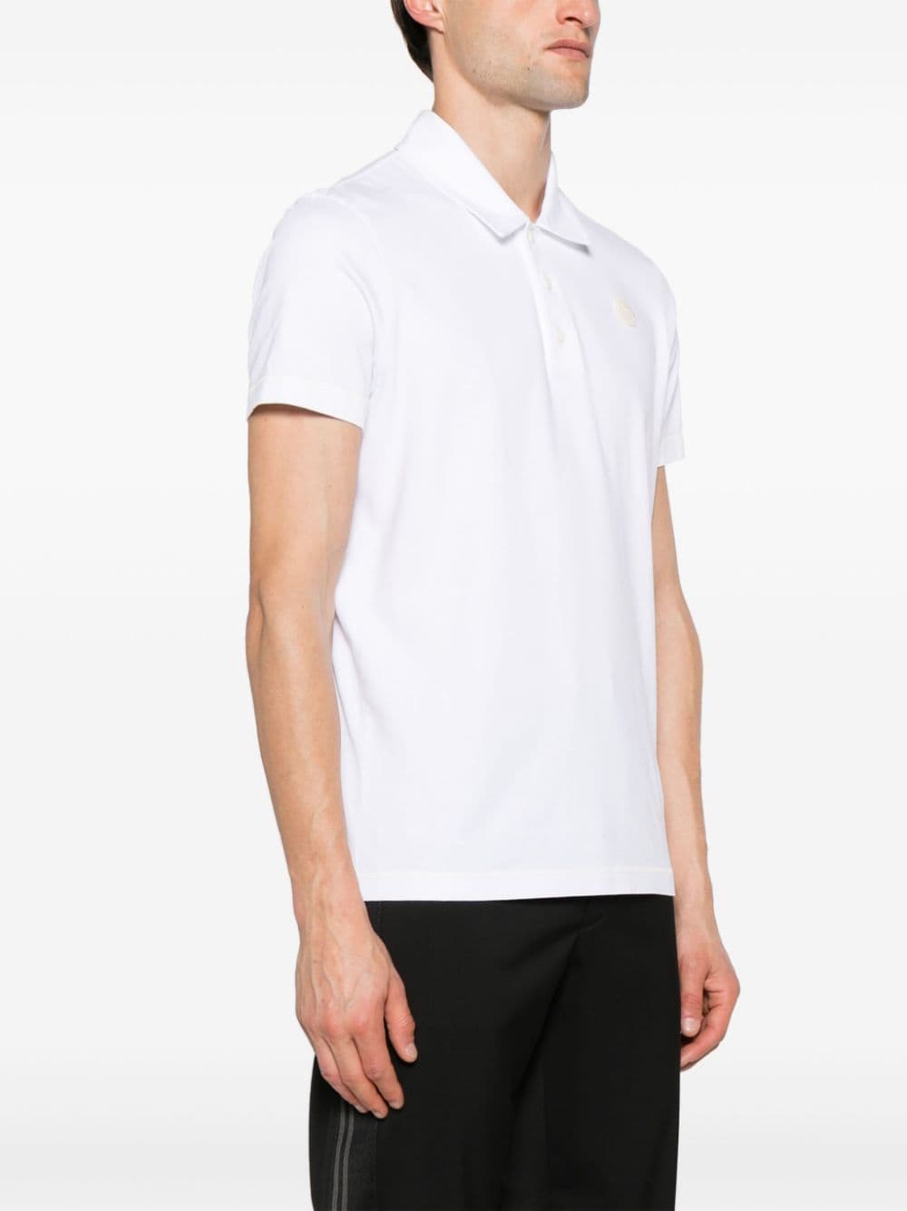 Moncler Katoenen poloshirt met logopatch Wit