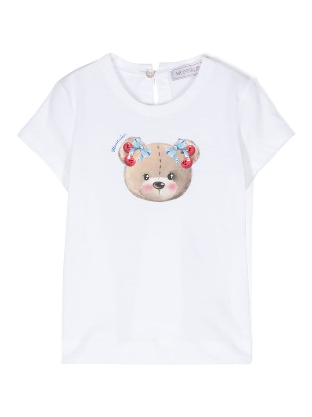 Monnalisa Babies' Rhinestone-embellished T-shirt In White