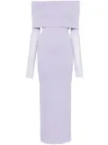 MANURI mélange off-shoulder maxi dress - Purple