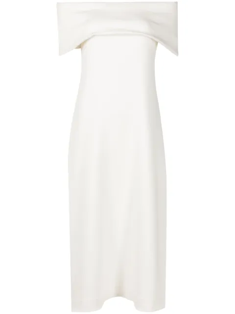 Gloria Coelho vestido midi con hombros descubiertos