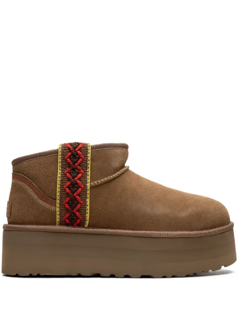 UGG botas Classic Ultra Mini Braid Chestnut