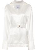 Acler v-neck satin-finish shirt - White