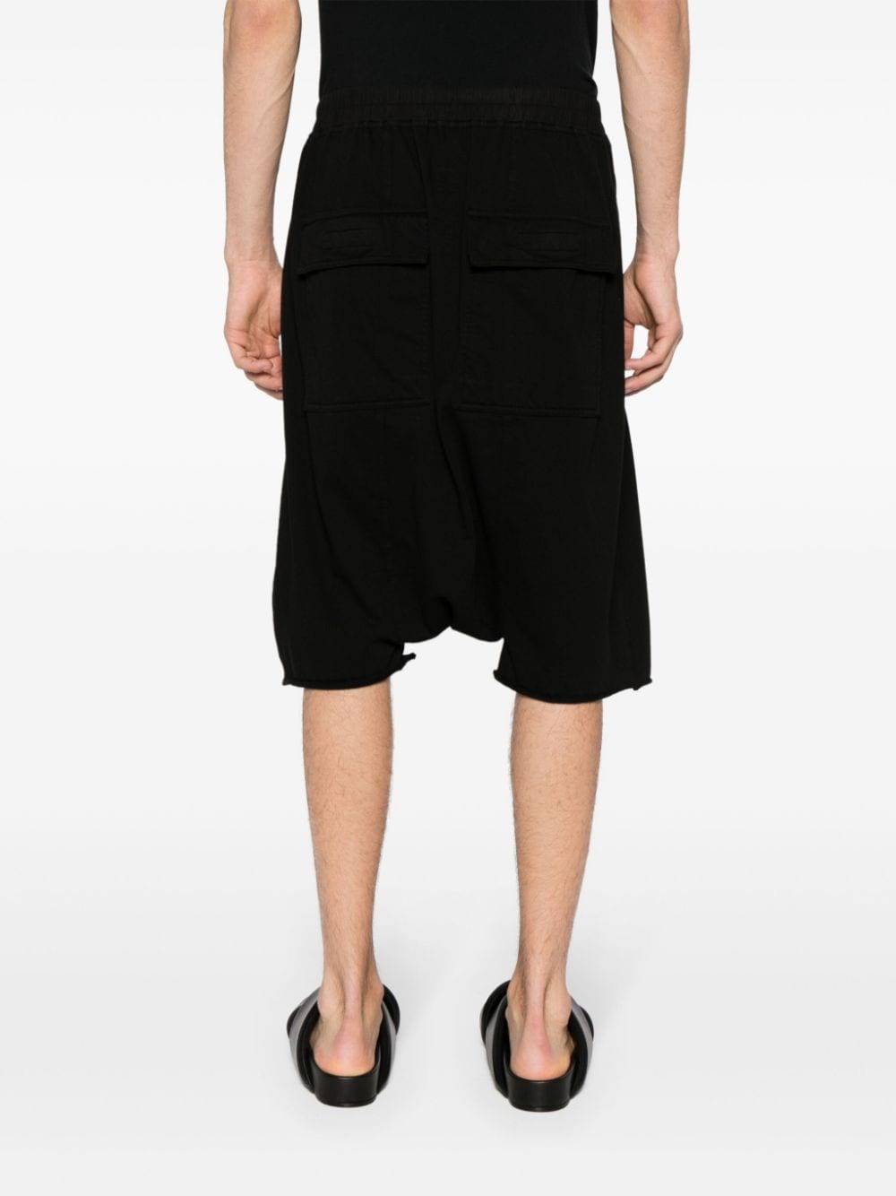 Shop Rick Owens Drkshdw Drop-crotch Cotton Shorts In Black
