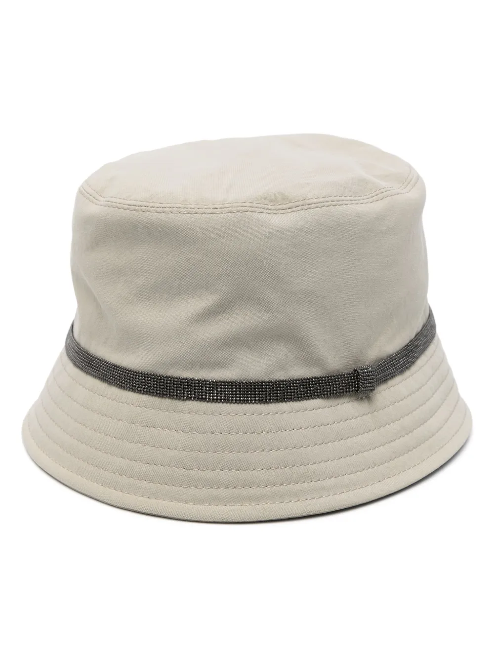 Brunello Cucinelli Bead-embellished Shell Bucket Hat In Neutrals