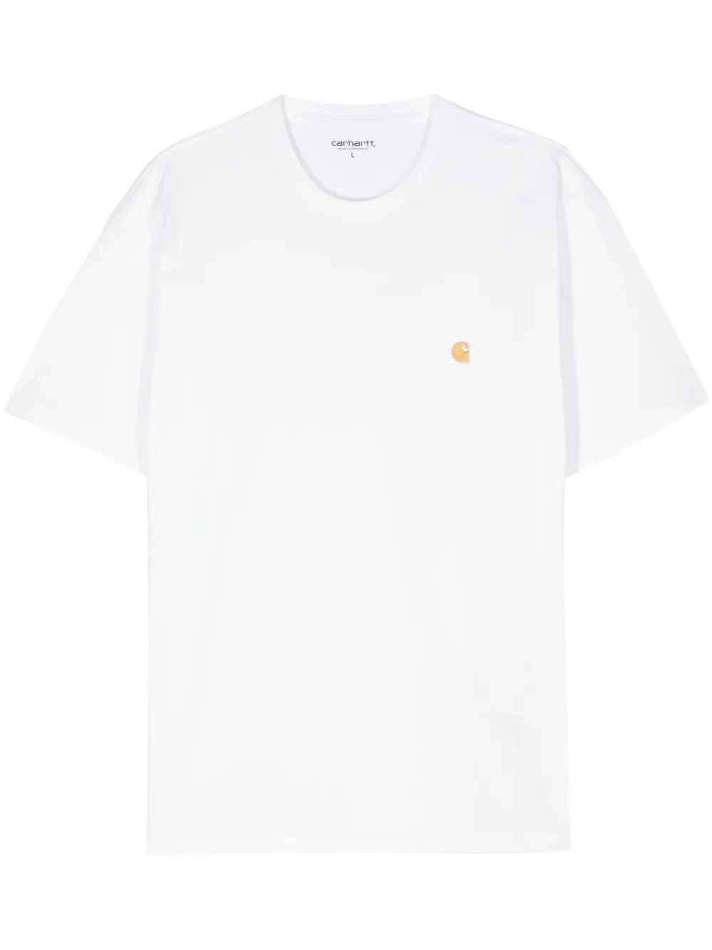 Carhartt Logo-embroidered Crew-neck T-shirt In White